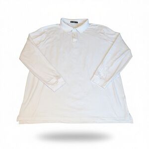 Classic White Polo Shirt Long Sleeve Mens (XXL)